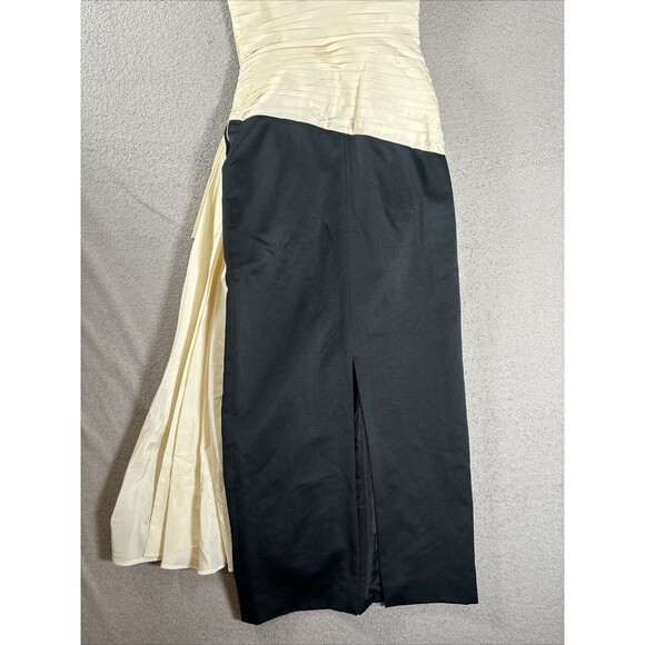 Vntg Lillie Rubin Strapless Pencil Dress Black Cream Size XXS Prom Gown Glamor - Picture 15 of 16